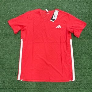 adidas Adizero Running Tee Shirt Size Large Semi Lucid Red Racing IX8987